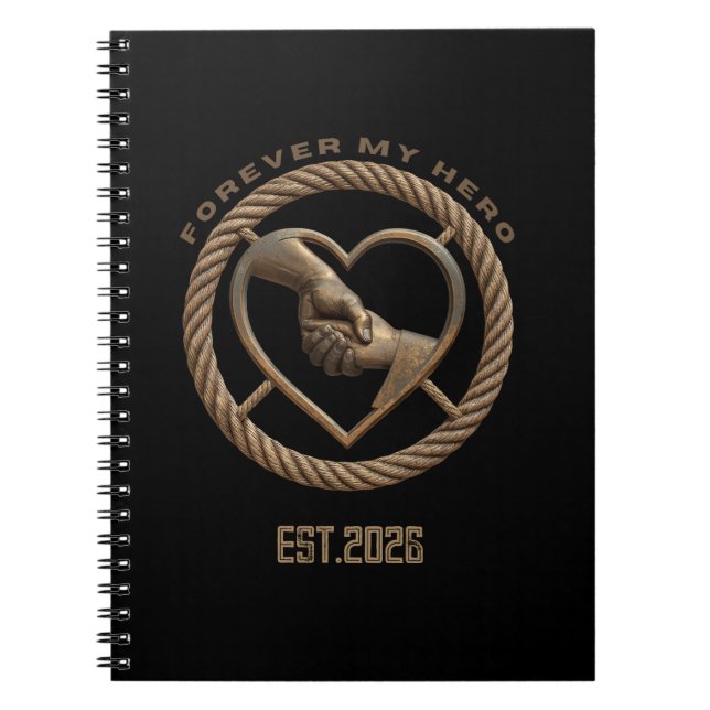 Cuaderno Personalizado Por Siempre Mi Héroe Corazón De Padr (Frente)