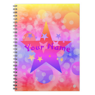 Cuaderno personalizado psicodélico para niñas