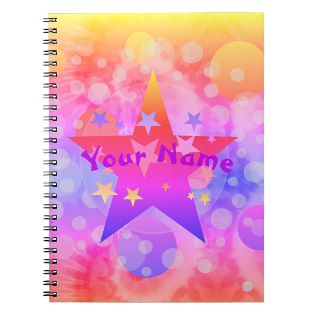 Cuaderno personalizado psicodélico para niñas (Frente)