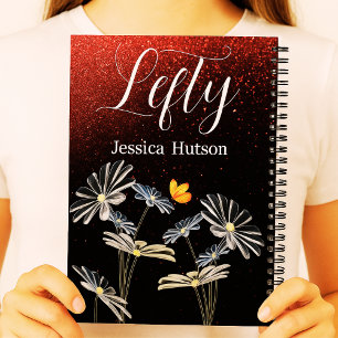Cuaderno Personalizado Purpurina de mano izquierda Chicas d