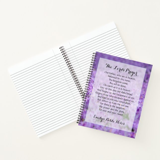 Cuaderno personalizado que contiene la Oración del (Interior)
