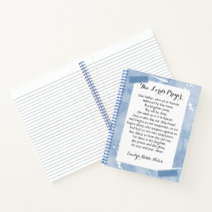 Cuaderno personalizado que contiene la Oración del