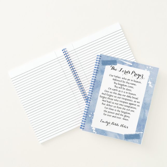 Cuaderno personalizado que contiene la Oración del (Interior)
