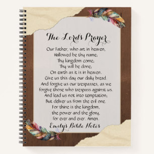 Cuaderno personalizado que contiene la Oración del