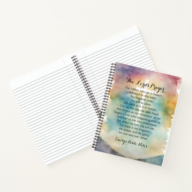 Cuaderno personalizado que contiene la plegaria de (Interior)