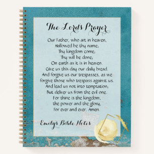 Cuaderno personalizado que contiene la plegaria de