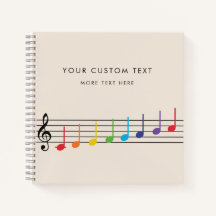 Personalizado Rainbow Music Notes Teacher Elegant