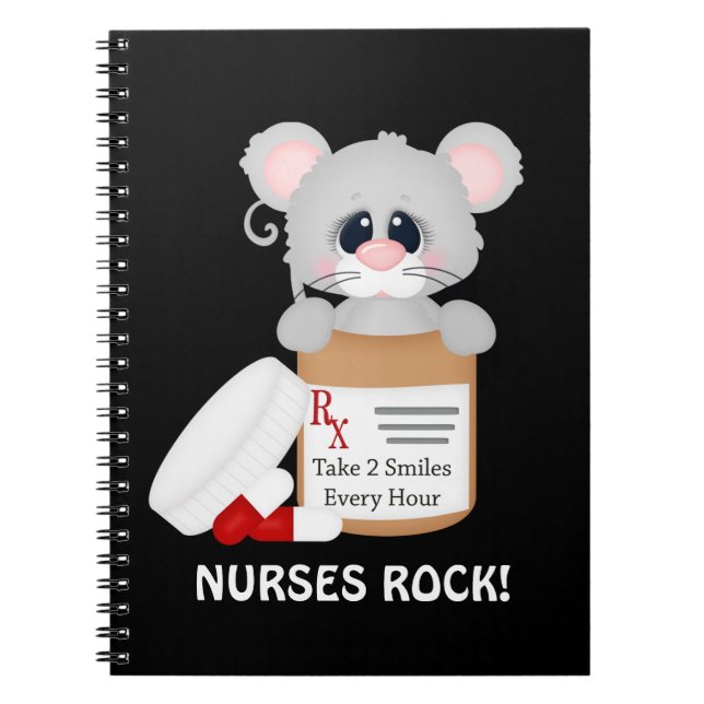 Cuaderno Personalizado ratón divertido Nurs bloc de notas (Frente)