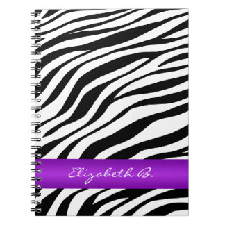 Cuaderno personalizado raya púrpura del estampado