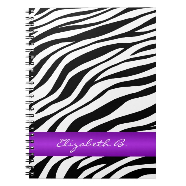 Cuaderno personalizado raya púrpura del estampado (Frente)