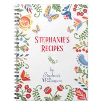 Personalizado Receta Bloc de notas Flor de arte fo