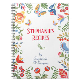 Cuaderno Personalizado Receta Bloc de notas Flor de arte fo