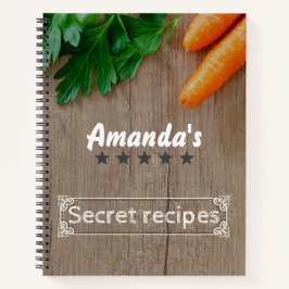 Cuaderno Personalizado Recetas secretas de diseño de madera