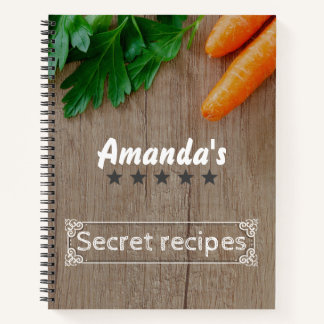 Cuaderno Personalizado Recetas secretas de diseño de madera