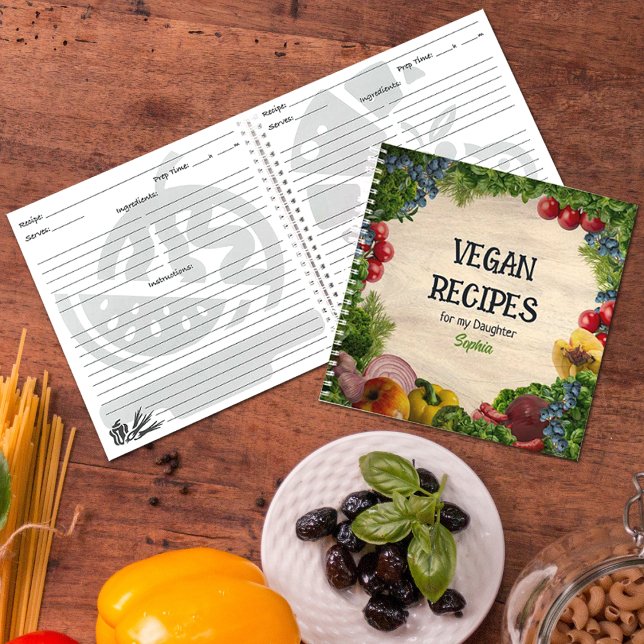 Cuaderno Personalizado recetas veganas para mi hija (Subido por el creador)