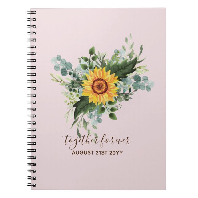 Cuaderno Personalizado Recién Matrimonios Rústicos Eucalypt (Frente)