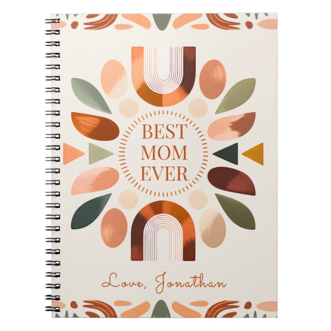 Cuaderno Personalizado Regalo para Mamá Boho (Frente)
