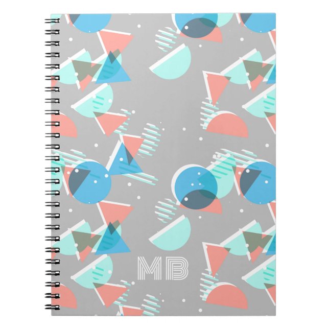 Cuaderno Personalizado Resumen Bauhaus Circles Pop Art Patt (Frente)