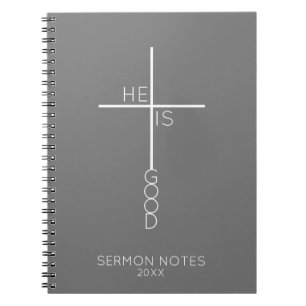 Cuaderno Personalizado Resumen cristiano gris cruzado Minim