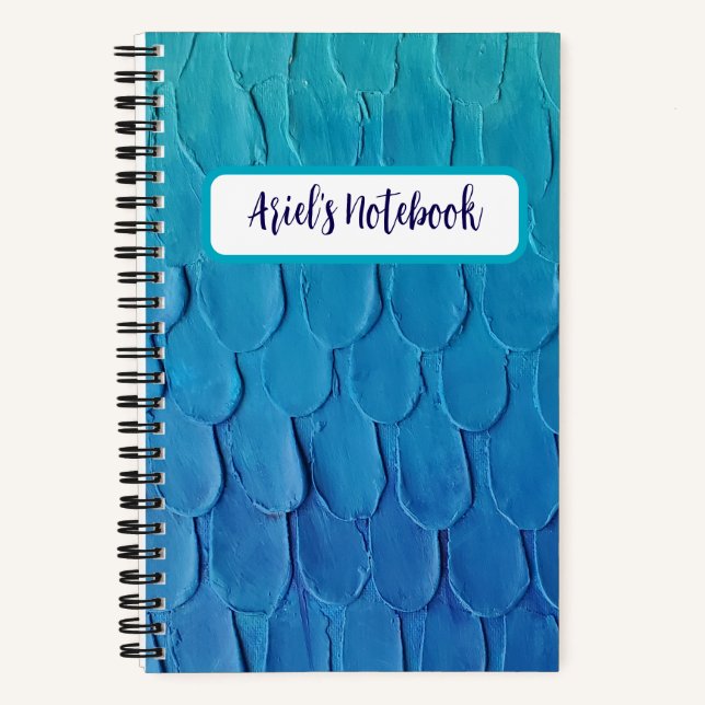 Cuaderno Personalizado Resumen Sirena De Ombre Azul Subacuá (Anverso)