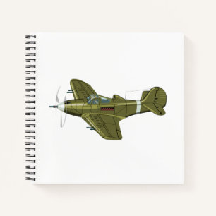 Cuaderno Personalizado retro avión de combate