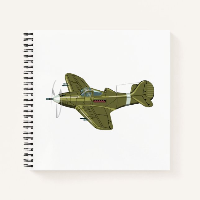Cuaderno Personalizado retro avión de combate (Anverso)