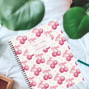 Cuaderno Personalizado Retro Coquette Disco Ball Cherries P