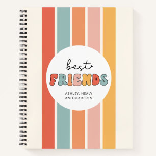 Cuaderno Personalizado Retro Mejor Amigos BFFs Cute Besties