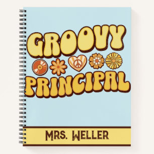 Cuaderno Personalizado Retro Vintage Groovy Principal Flor