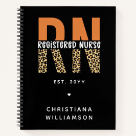 Cuaderno Personalizado RN Registro de la tipografía de leop