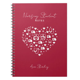 Cuaderno Personalizado Rojo Minimalista para Estud