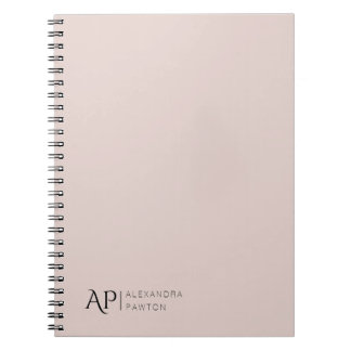 Cuaderno Personalizado Rosa ligero Iniciales personales