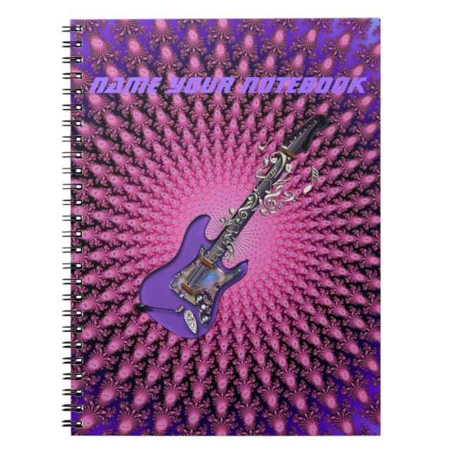 Cuaderno personalizado rosa lindo de la música de (Frente)