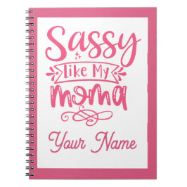 Cuaderno Personalizado Rosa "Mamá Sassy"