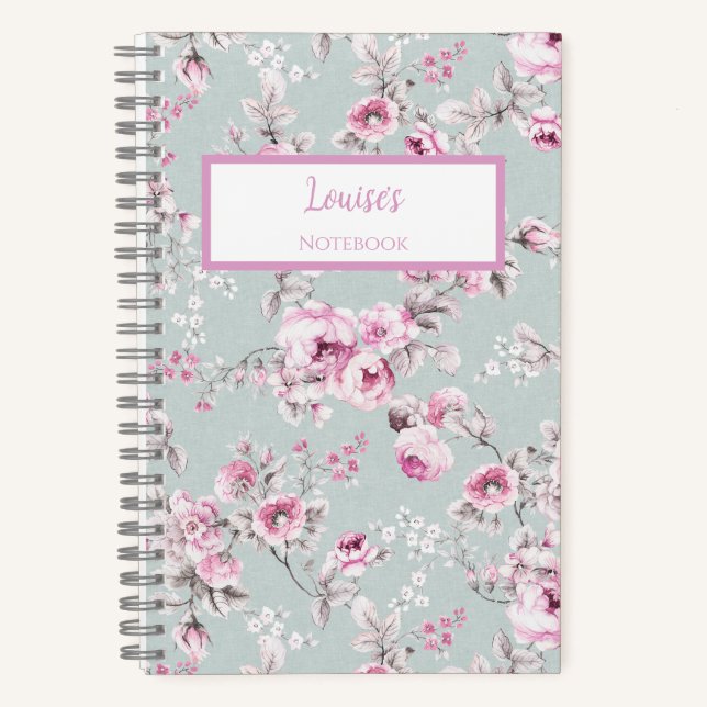 Cuaderno Personalizado Rosa Vintage (Anverso)