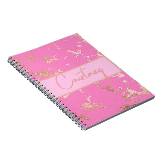 Cuaderno Personalizado Rosa y Oro