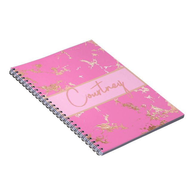 Cuaderno Personalizado Rosa y Oro (Lado Derecho)