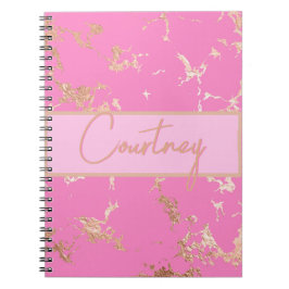 Cuaderno Personalizado Rosa y Oro