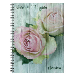 Cuaderno Personalizado, rosas rosadas chic de Shabby, Diari