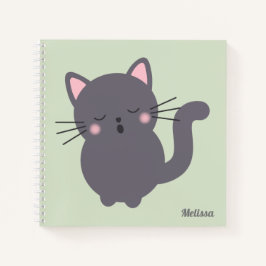 Cuaderno Personalizado Sabio Gato Gris Dormilón