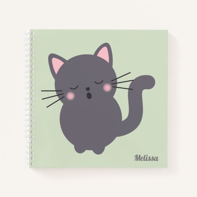 Cuaderno Personalizado Sabio Gato Gris Dormilón (Anverso)
