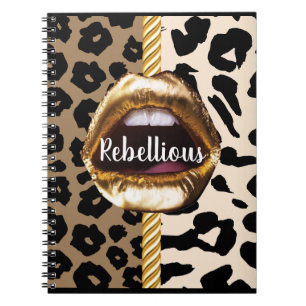 Cuaderno Personalizado salvaje Oro labios Regalo Decoración