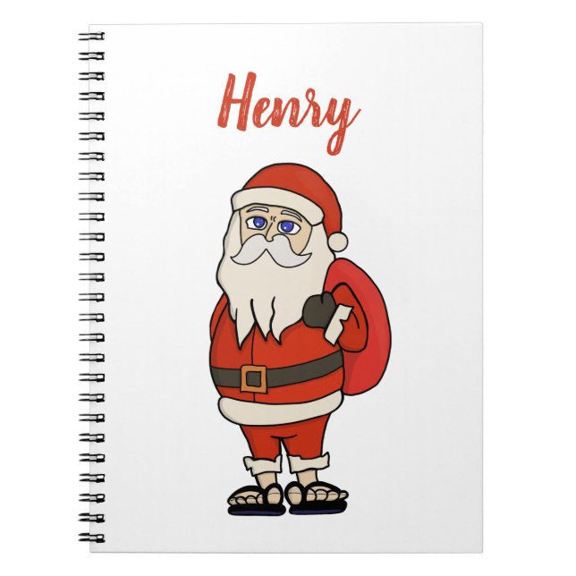 Cuaderno Personalizado Santa Claus Navidades Flip Flops (Frente)