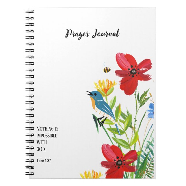 Cuaderno PERSONALIZADO Scripture versículo Luke 1:37 - Revi (Frente)