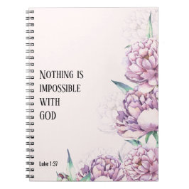 Cuaderno PERSONALIZADO Scripture versículo Luke 1:37 - Revi
