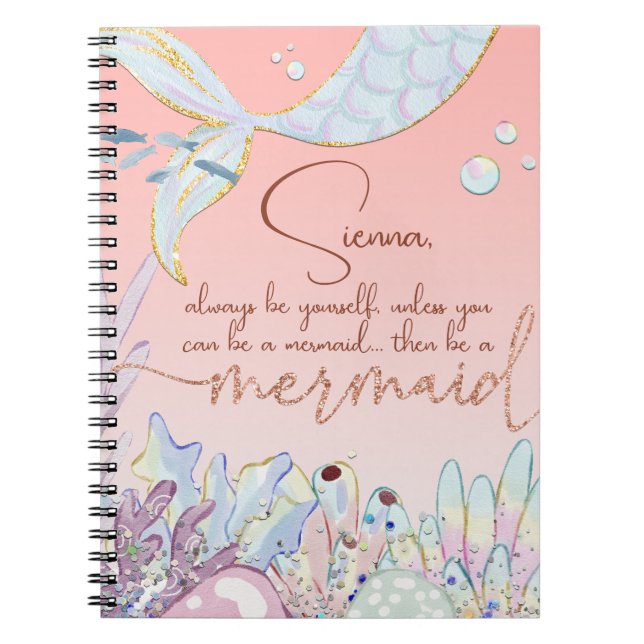Cuaderno Personalizado "Sé una Sirena" (Frente)