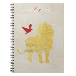 Cuaderno personalizado silueta del león del oro