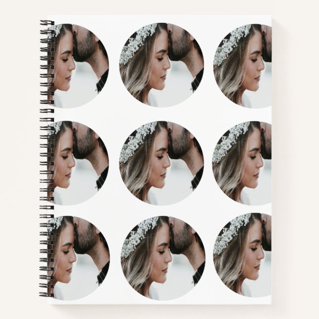Cuaderno personalizado simple añadir collage de fotos circu (Anverso)