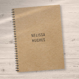 Cuaderno Personalizado Simple Moderno Rústico Kraft