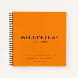 Cuaderno Personalizado simple Naranja otoño Boda invitado l